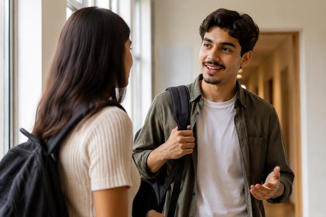 Grupo reduzido em volta de uma mesa comprida lendo teses impressas